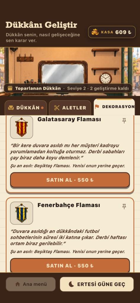 Dükkânı geliştirme ekranı